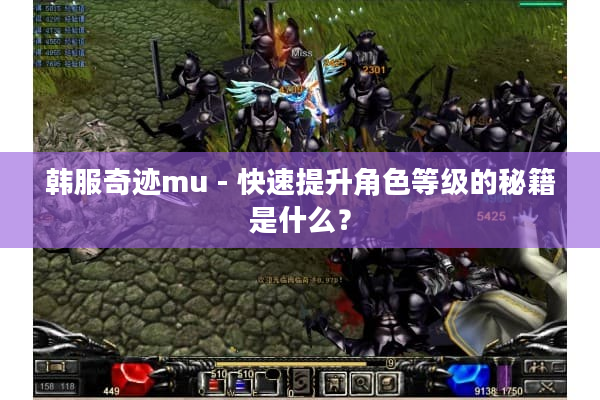 韩服奇迹mu - 快速提升角色等级的秘籍是什么？