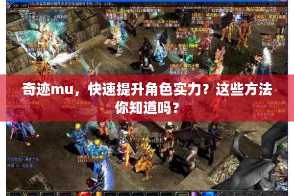 奇迹mu，快速提升角色实力？这些方法你知道吗？