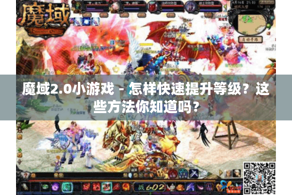 魔域2.0小游戏 - 怎样快速提升等级？这些方法你知道吗？