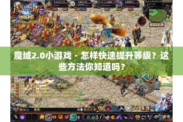 魔域2.0小游戏 - 怎样快速提升等级？这些方法你知道吗？