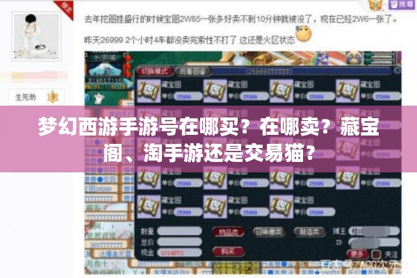 梦幻西游手游号在哪买？在哪卖？藏宝阁、淘手游还是交易猫？