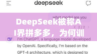 DeepSeek被称AI界拼多多，为何训练2个月仅花557.6万美元？