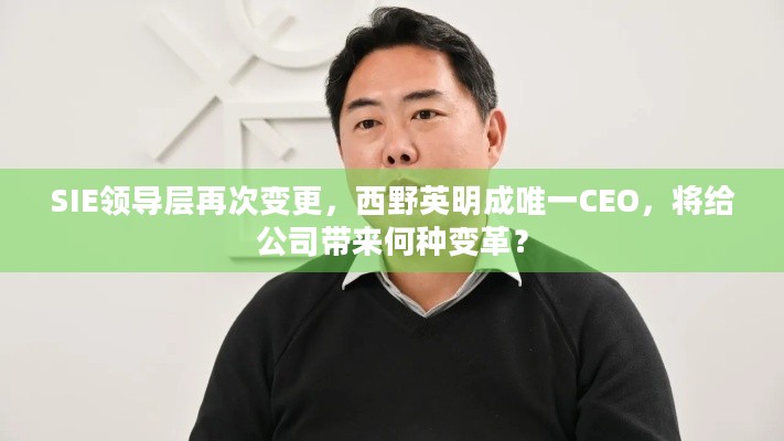 SIE领导层再次变更，西野英明成唯一CEO，将给公司带来何种变革？