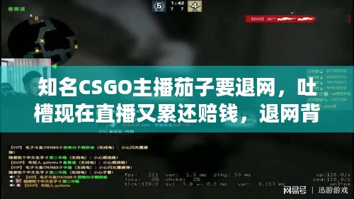 知名CSGO主播茄子要退网，吐槽现在直播又累还赔钱，退网背后原因几何？