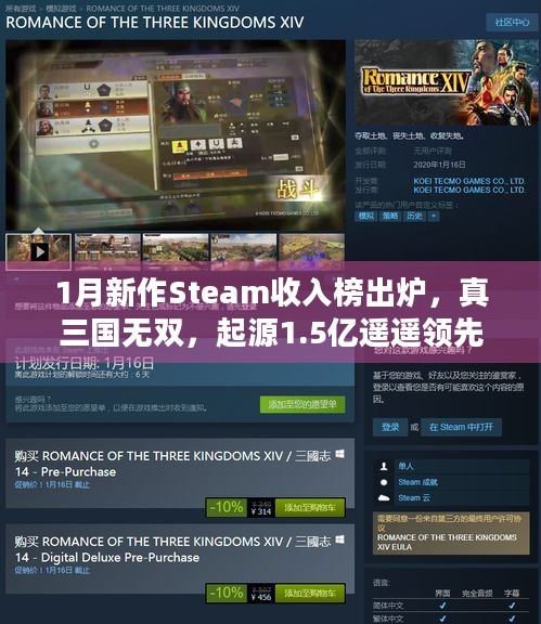 1月新作Steam收入榜出炉，真三国无双，起源1.5亿遥遥领先！还有哪些佳作上榜？