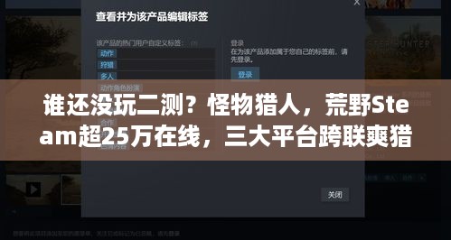 谁还没玩二测？怪物猎人，荒野Steam超25万在线，三大平台跨联爽猎！