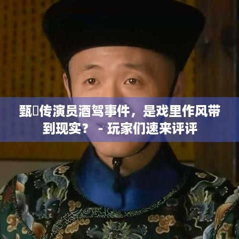 甄嬛传演员酒驾事件，是戏里作风带到现实？ - 玩家们速来评评