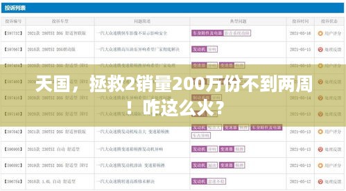 天国，拯救2销量200万份不到两周！咋这么火？