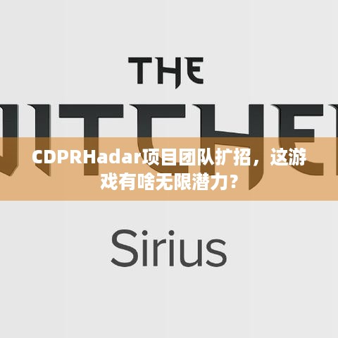 CDPRHadar项目团队扩招，这游戏有啥无限潜力？