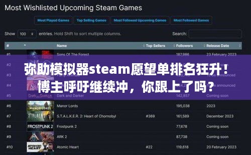 弥助模拟器steam愿望单排名狂升！博主呼吁继续冲，你跟上了吗？