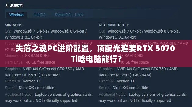 失落之魂PC进阶配置，顶配光追要RTX 5070 Ti啥电脑能行？