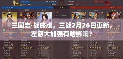 三国志·战略版，三战2月26日更新，左慈大加强有啥影响？