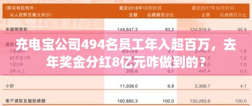 充电宝公司494名员工年入超百万，去年奖金分红8亿元咋做到的？