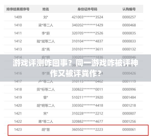 游戏评测咋回事？同一游戏咋被评神作又被评粪作？