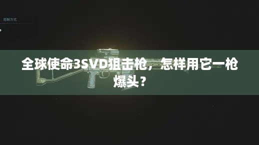 全球使命3SVD狙击枪，怎样用它一枪爆头？