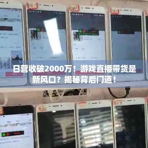 日营收破2000万！游戏直播带货是新风口？揭秘背后门道！