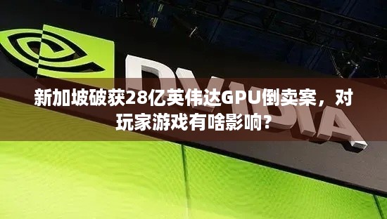 新加坡破获28亿英伟达GPU倒卖案，对玩家游戏有啥影响？