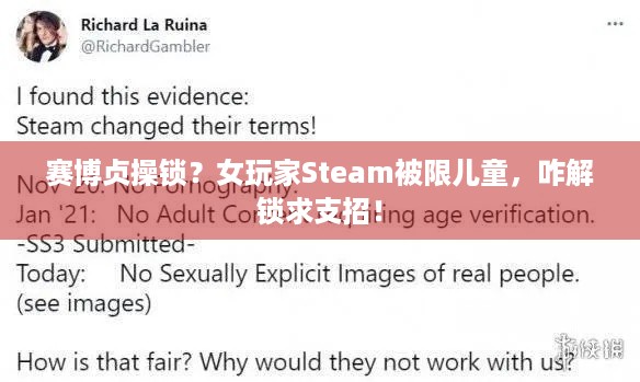 赛博贞操锁？女玩家Steam被限儿童，咋解锁求支招！